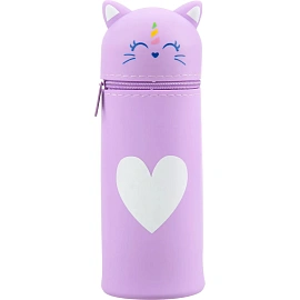 Пенал-тубус односекционный Комус Класс Кошечка фиолетовый