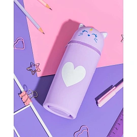 Пенал-тубус односекционный Комус Класс Кошечка фиолетовый