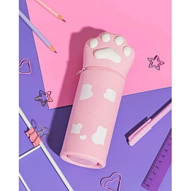 Пенал-тубус односекционный Комус Класс Кошачья лапа розовый