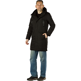 Куртка-парка рабочая зимняя мужская черная (размер 58, рост 176-182)