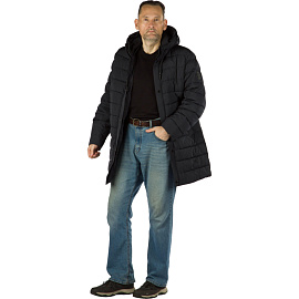 Куртка-парка рабочая зимняя мужская темно-синяя (размер 58, рост 176-182)