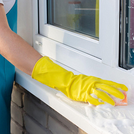 Перчатки латексные Paclan Professional желтые (размер 8, М) фото Перчатки латексные Paclan Professional желтые (размер 8, М)