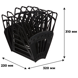 Лоток вертикальный веерный для бумаг Attache Economy 230 мм пластиковый черный 6 отделений