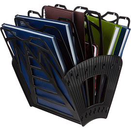 Лоток вертикальный веерный для бумаг Attache Economy 230 мм пластиковый черный 6 отделений