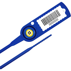 Пломба номерная пластиковая универсальная синяя 525 мм (1000 штук в упаковке)