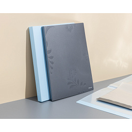 Папка файловая Комус Русская серия Arctic 20 файлов 17/0.9 A4 голубая