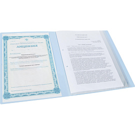 Папка файловая Комус Русская серия Arctic 40 файлов 32/0.9 A4 голубая