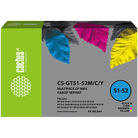 Чернила Cactus CS-GT51-52M/C/Y для HP цветные совместимые