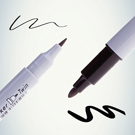Маркер перманентный двусторонний Crown Multi Marker Twin черный (толщина линии 1-2 мм)