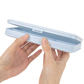 Пенал пластиковый BRAUBERG, пастельный голубой, С НАКЛЕЙКАМИ, 21х9х3 см, 272272