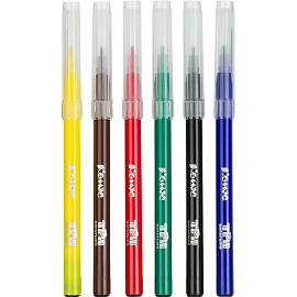 Фломастеры Комус Три Богатыря 6 цветов с вентилируемыми колпачками смываемые