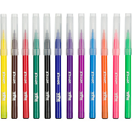 Фломастеры Комус Три Богатыря 12 цветов с вентилируемыми колпачками смываемые