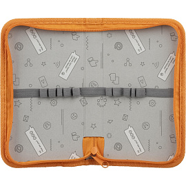 Пенал односекционный Комус класс ДИНО комикс оранжевый