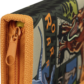 Пенал односекционный Комус класс ДИНО комикс оранжевый