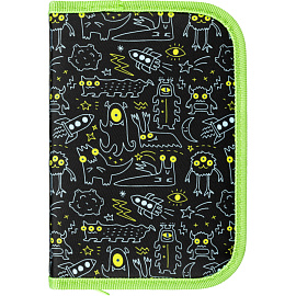 Пенал односекционный Комус Класс Cosmo Battle черный