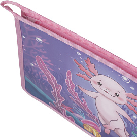 Папка для тетрадей Комус Класс Аксолотль А4 пластик с 1 отделением на молнии