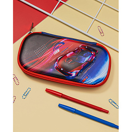 Пенал-косметичка односекционный Комус Класс 3D Car синий