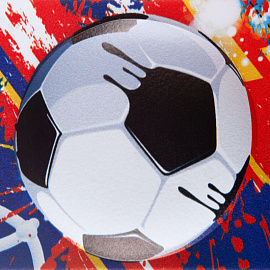 Пенал-косметичка односекционный Комус Класс 3D football синий