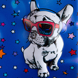 Пенал-косметичка односекционный Комус Класс 3D pug dog фиолетовый