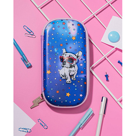 Пенал-косметичка односекционный Комус Класс 3D pug dog фиолетовый