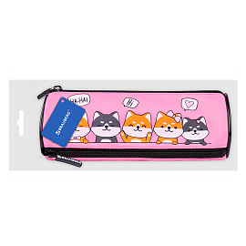 Пенал мягкий BRAUBERG, 3 отделения, нейлон, 21х7х7 см, "Puppies", 270839