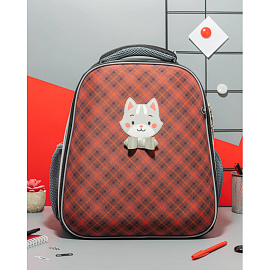 Ранец Комус Класс Basic Котик черный с двумя отделениями фото Ранец Комус Класс Basic Котик черный с двумя отделениями
