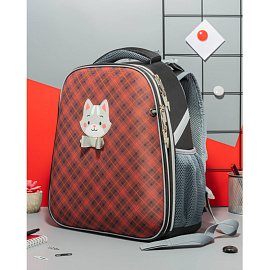 Ранец Комус Класс Basic Котик черный с двумя отделениями фото Ранец Комус Класс Basic Котик черный с двумя отделениями