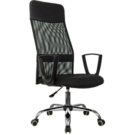 Кресло для руководителя Easy Chair 510 TW чёрное (ткань/сетка/экокожа, металл)