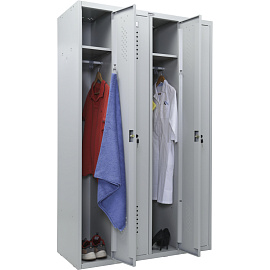 Шкаф для одежды металлический Практик Стандарт LS-41 (серый, 1170х500х1830 мм)