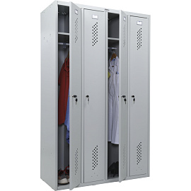 Шкаф для одежды металлический Практик Стандарт LS-41 (серый, 1170х500х1830 мм)