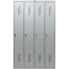 Шкаф для одежды металлический Практик Стандарт LS-41 (серый, 1170х500х1830 мм)