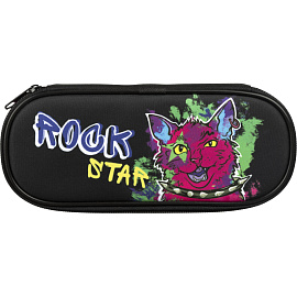 Пенал односекционный Комус Класс Rock Star черный