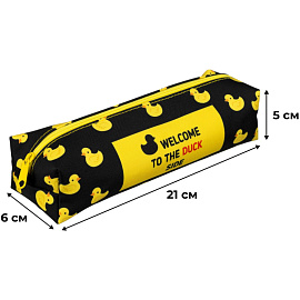 Пенал-косметичка односекционный Комус Класс Утки черный