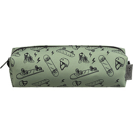 Пенал-косметичка односекционный Комус Класс Скейт серый