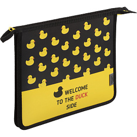 Папка для тетрадей Комус Класс Утки А5 пластик с 1 отделением на молнии