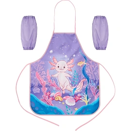 Фартук для труда Комус Класс Аксолотль фиолетовый с нарукавниками