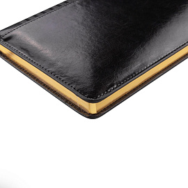 Ежедневник недатированный Image искусственная кожа A5 136 листов черный (золотистый обрез)