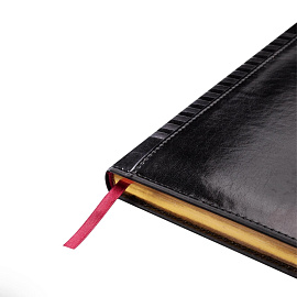 Ежедневник недатированный Image искусственная кожа A5 136 листов черный (золотистый обрез)