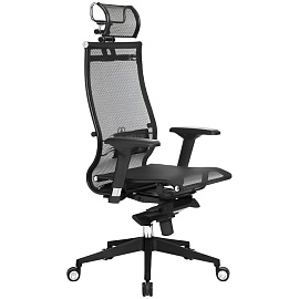 Кресло для руководителя эргономичные Метта Samurai Black Edition чёрное (сетка, пластик) фото Кресло для руководителя эргономичные Метта Samurai Black Edition чёрное (сетка, пластик)