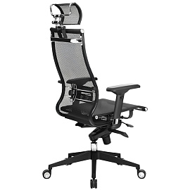 Кресло для руководителя эргономичные Метта Samurai Black Edition чёрное (сетка, пластик) фото Кресло для руководителя эргономичные Метта Samurai Black Edition чёрное (сетка, пластик)