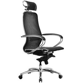 Кресло для руководителя Метта Samurai S-2.04 MPES черное (сетка, металл)