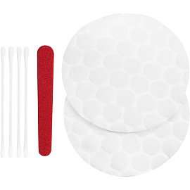 Набор косметический Grass Sargan флоупак (ватные диски - 2 шт, ватные палочки - 3 шт, пилка, 300 штук в упаковке)