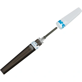 Игла двусторонняя KOMETALINE FB G22 (0.7x25 мм) чёрная с визуальной камерой (100 штук в упаковке)