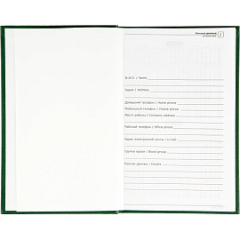 Ежедневник недатированный Attache Economy бумвинил А5 128 листов зелёный