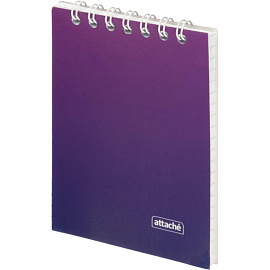 Блокнот Attache Градиент А7 40 листов фиолетовый в клетку гребень УФ-лак (102х74 мм)