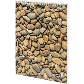 Блокнот Attache Текстуры природы Камешки А4 80 листов в клетку на гребне (204х291 мм, ВД-лак)