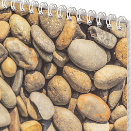 Блокнот Attache Текстуры природы Камешки А5 50 листов в клетку гребень ВД-лак (204х146 мм)