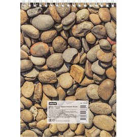 Блокнот Attache Текстуры природы Камешки А5 50 листов в клетку гребень ВД-лак (204х146 мм)