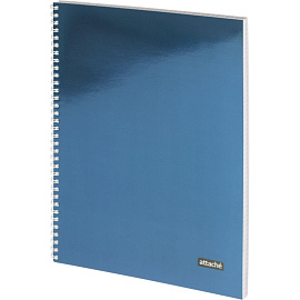 Бизнес-тетрадь Attache А4 96 листов в клетку на спирали (обложка синяя, тиснение фольгой)