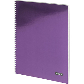 Бизнес-тетрадь Attache А4 96 листов в клетку на спирали (обложка фиолетовая, тиснение фольгой)
